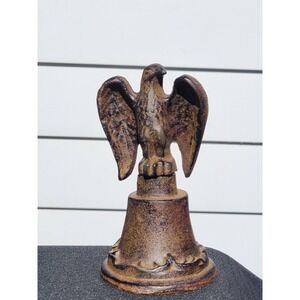 Cast Iron Bell With Bald Eagle On Top~Rustic Americana Decor ~Man Cave~Gift Idea